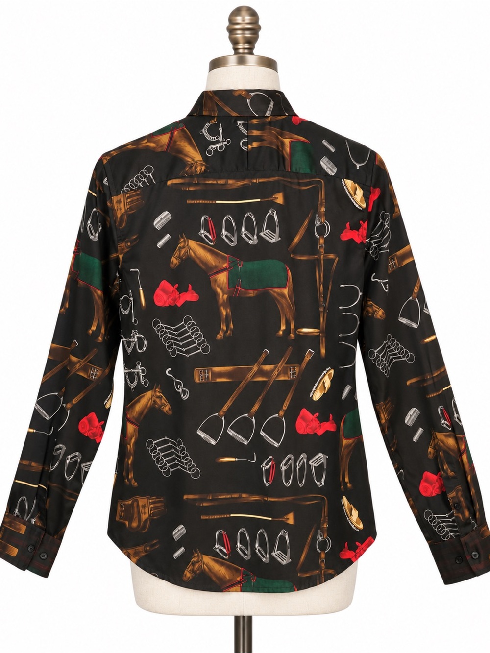 Ralph Lauren Vintage Button Shirt Equestrian Riding Tack Heritage Horsebit L - Picture 3 of 5